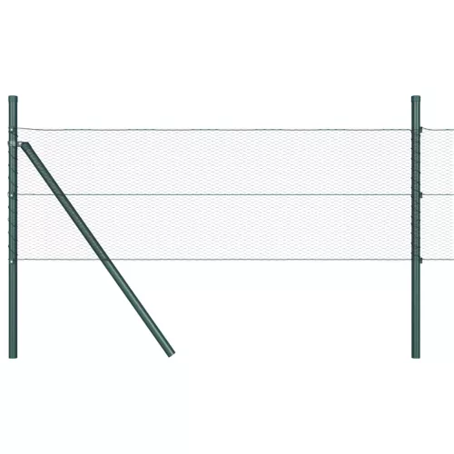  Kerítésoszlop Szürke 100 x 0,5 m (13 mm háló) Acél és PVC