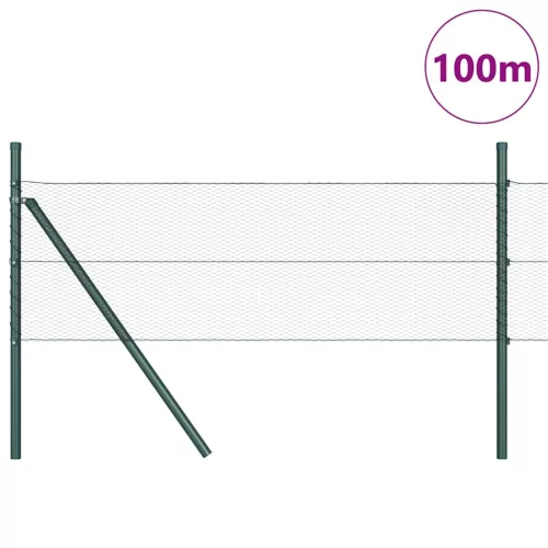  Kerítésoszlop Szürke 100 x 0,5 m (13 mm háló) Acél és PVC