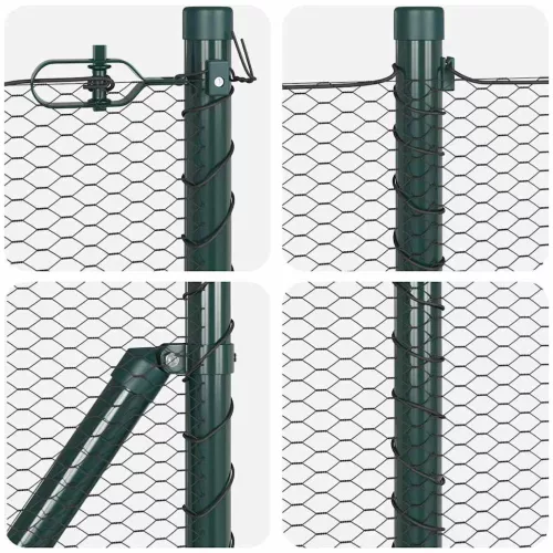  Kerítésoszlop Szürke 100 x 0,5 m (13 mm háló) Acél és PVC