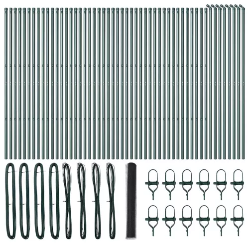  Kerítésoszlop Szürke 100 x 1,4 m (36 mm háló) Acél és PVC