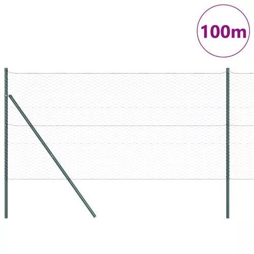  Kerítésoszlop Szürke 100 x 1,4 m (36 mm háló) Acél és PVC