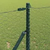  Kerítésoszlop Szürke 100 x 1,4 m (36 mm háló) Acél és PVC