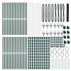  Kerítésoszlop Szürke 100 x 1,4 m (36 mm háló) Acél és PVC