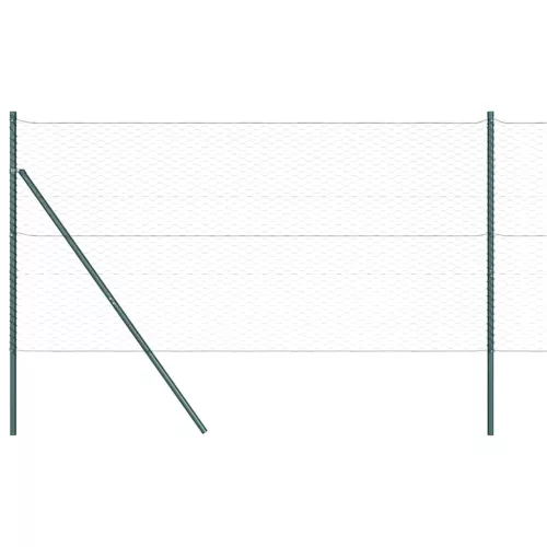  Kerítésoszlop Szürke 100 x 1,4 m (36 mm háló) Acél és PVC