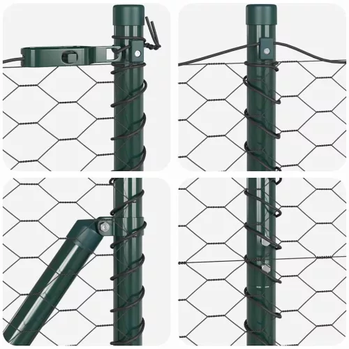  Kerítésoszlop Szürke 100 x 1,4 m (36 mm háló) Acél és PVC