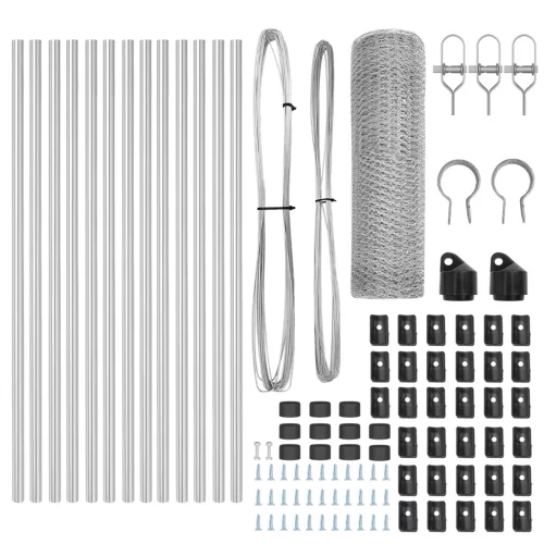  Kerítés Készlet 2 db-os Horganyzott Acél 25 x 0.5 m Tartós