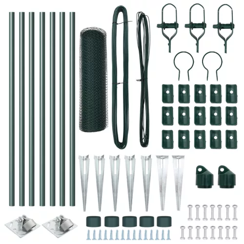  Hatszögletű Kerítés Zöld 0.8x10 m Acél