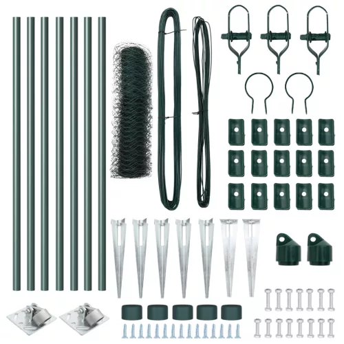  Hatszögletű Kerítés Zöld 0,8x10 m Acél