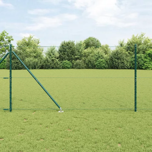  Hatszögletű kerítés Zöld 1.4x10 m Acél