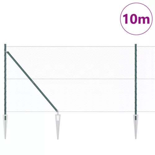  Hatszögletű kerítés Zöld 1.4x10 m Acél