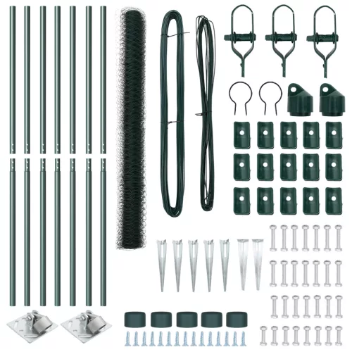  Hatszögetű Kerítés Zöld 1,5x10 m Acél