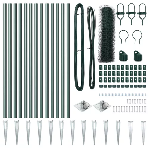  Hatszögletű Kerítés Zöld 0.6x25 m Acél