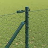  Kerítés oszlopokkal Zöld 1.4 x 25 m PVC-bevonatos acél