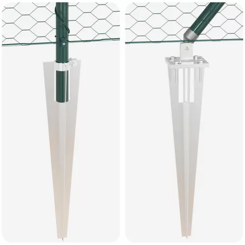  Kerítés oszlopokkal Zöld 1.4 x 25 m PVC-bevonatos acél