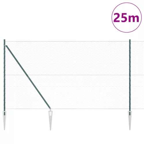  hatszögletű kerítés zöld 1.6x25 m acél