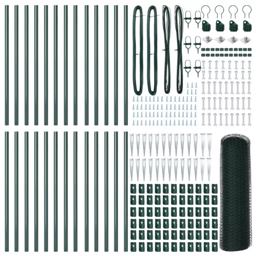  Hatszögletű Kerítés Zöld 0.6x50 m Acél