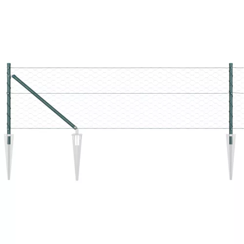  Hatszögletű kerítés Zöld 0.8x50 m Fém