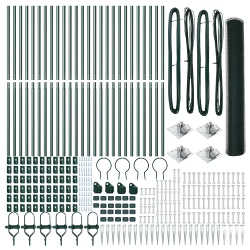  hatszögletű kerítés Zöld 1,4x50 m Acél