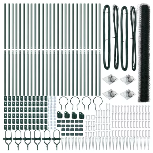  Hatszögletű Kerítés Zöld 1,5x50 m Acél