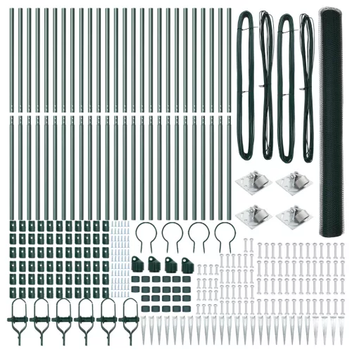  Hatszögletű Kerítés Zöld 1,6x50 m Acél