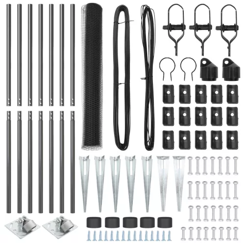  Hexagon Kerítés Szürke 1.2x10 m Acél