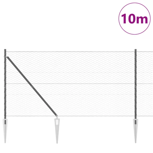  Hatszögletű Kerítés Szürke 1.2x10 m Acél