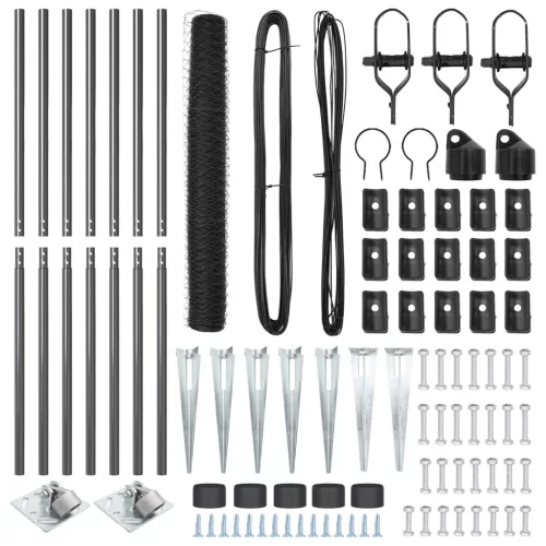  Hatszögletű Kerítés Szürke 1.2x10 m Acél