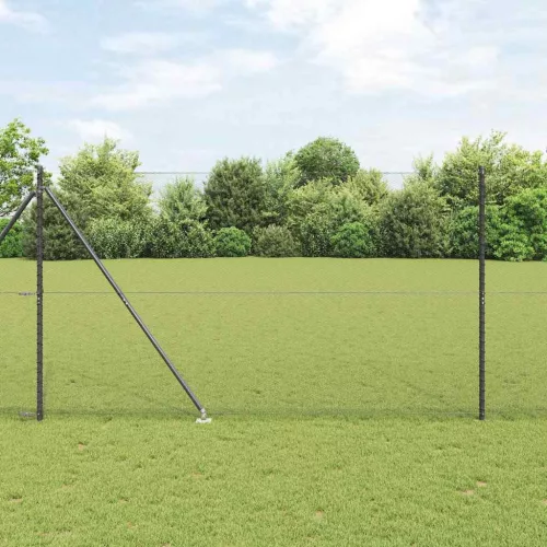  Kerítésoszlop Szürke 10 x 1,5 m (13 mm-es háló) Acél és PVC