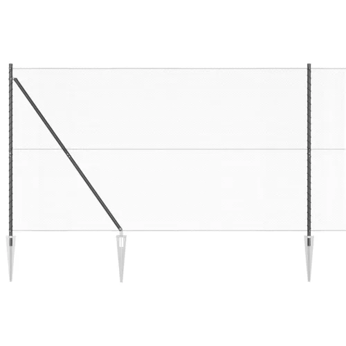  Kerítésoszlop Szürke 10 x 1,5 m (13 mm-es háló) Acél és PVC