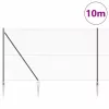  Kerítésoszlop Szürke 10 x 1,5 m (13 mm-es háló) Acél és PVC