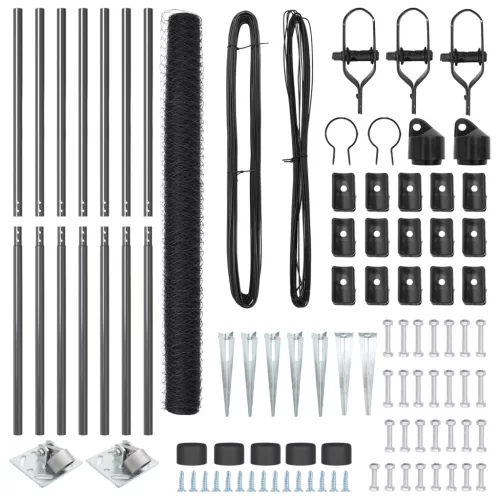  Hatszögletű Kerítés Szürke 1.5x10 m Acél