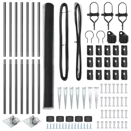  Hatszögletű Kerítés Szürke 1.6x10 m Acél