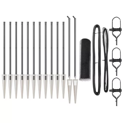  Kerítés oszlopokkal Szürke 0,4 x 25 m PVC-bevonatos acél