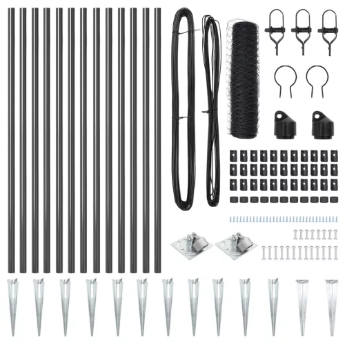  Hatszögletű Kerítés Szürke 0.4x25 m Acél