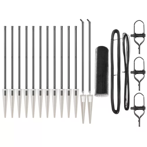  Kerítéssor 2 db Szürke Horganyzott Acél 25 x 0.5 m, 13 mm háló