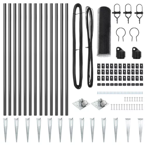  Hézagkerítés Szürke 0.6x25 m Acél