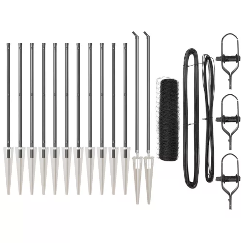  Hatszögletű lánckerítés 13 cövekkel 1x25 m Horganyzott acél