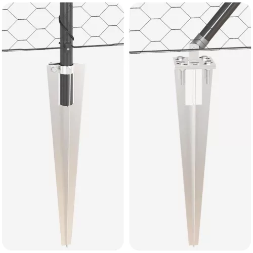  Kerítésoszlop Szürke 25 x 1 m (50 mm-es háló) Acél