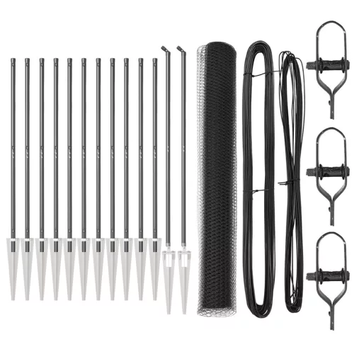  Kerítésszett 2 darab Szürke Fém, Műanyag 25 x 1,2 m Tartós