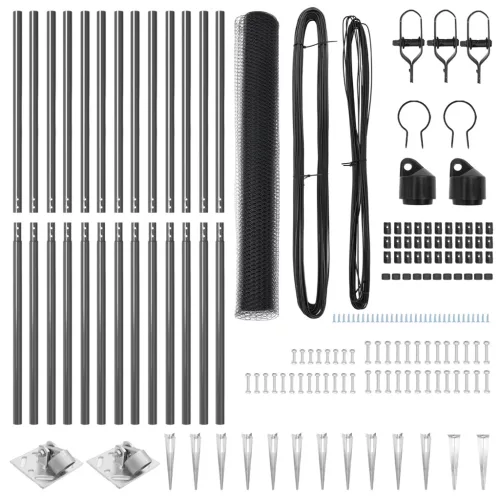  Kerítésszett 2 darab Szürke Fém, Műanyag 25 x 1,2 m Tartós