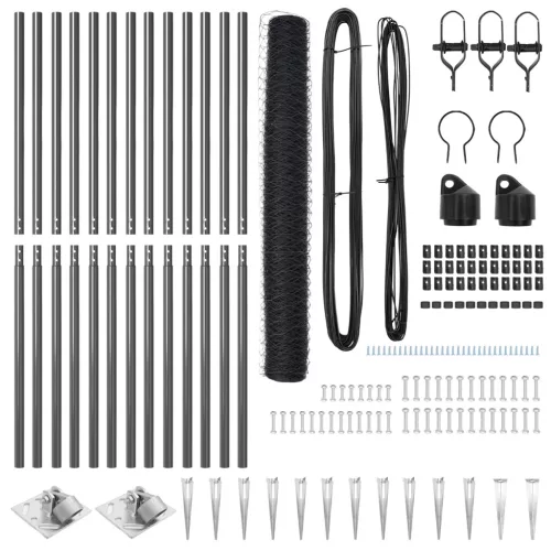  Hatágú Kerítés Szürke 1,4x25 m Acél