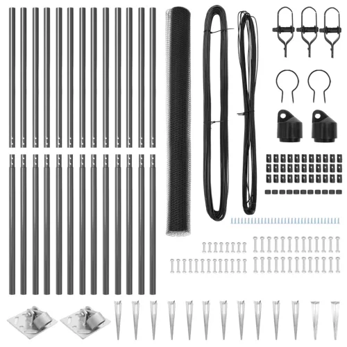 Kerítésszett 2 darabos Szürke Acél 25 x 1,5 m Összecsukható