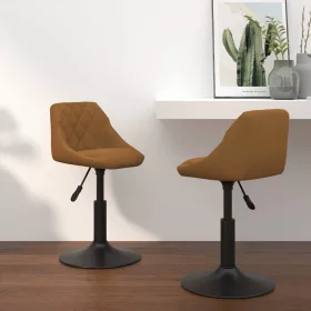    Forgatható Étkezőszékek 2 pcs Barna 46 x 44 x 77.5 cm Műbőr