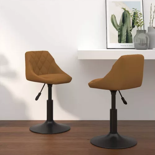  Forgatható Étkezőszékek 2 pcs Barna 46 x 44 x 77.5 cm Műbőr