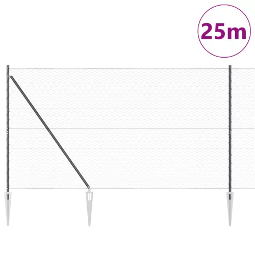  Hatszögletű kerítés Szürke 1.6x25 m Acél