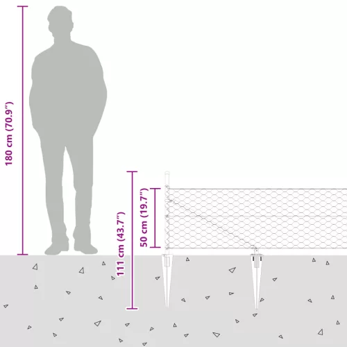  Hatszögű kerítés Szürke 0.5x50 m Acél