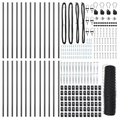  Hatszögletű kerítés Szürke 0.6x50 m Acél