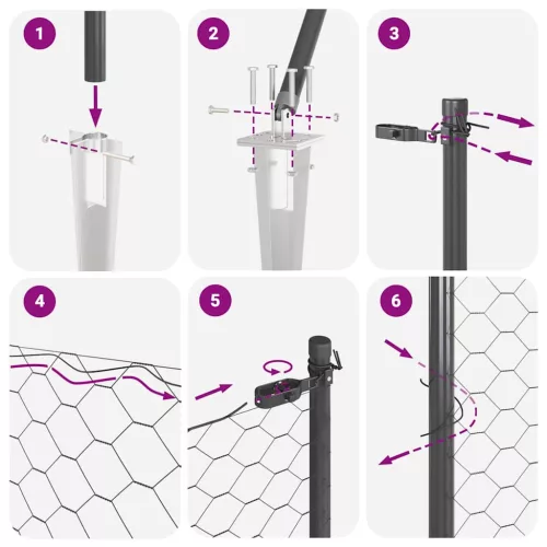 Hatszögletű Kerítés Szürke 0.8x50 m Acél