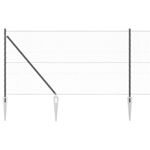  Hatszögletű Kerítés Szürke 1x50 m Acél