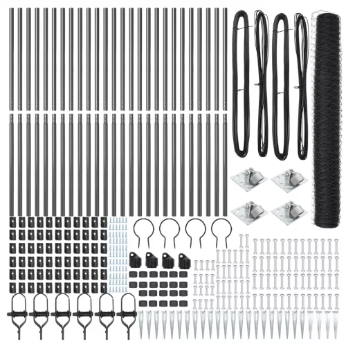  Hatszögletű Kerítés Szürke 1,4x50 m Acél